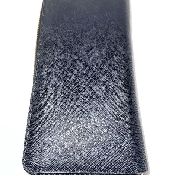 Tory Burch Large Black Zip Robinson leather Wallet 8.5 x 4 - Picture 4 of 6